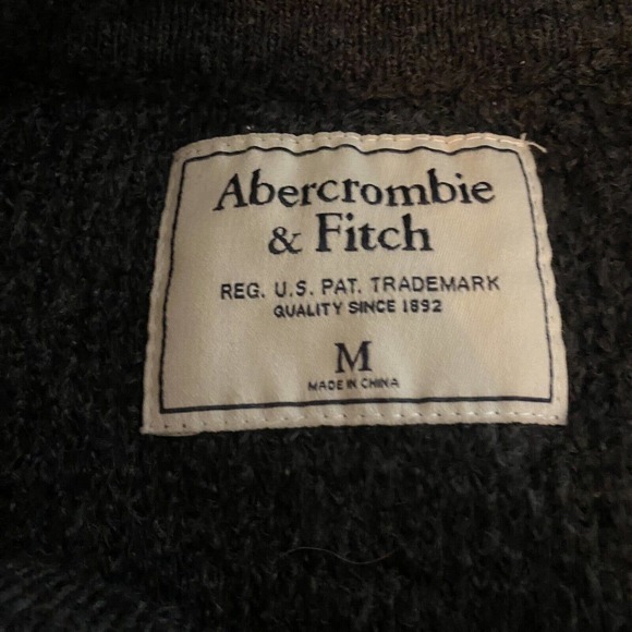 Abercrombie & Fitch Gray Zipper Sweater Medium Acrylic‎ Blend - Picture 4 of 4